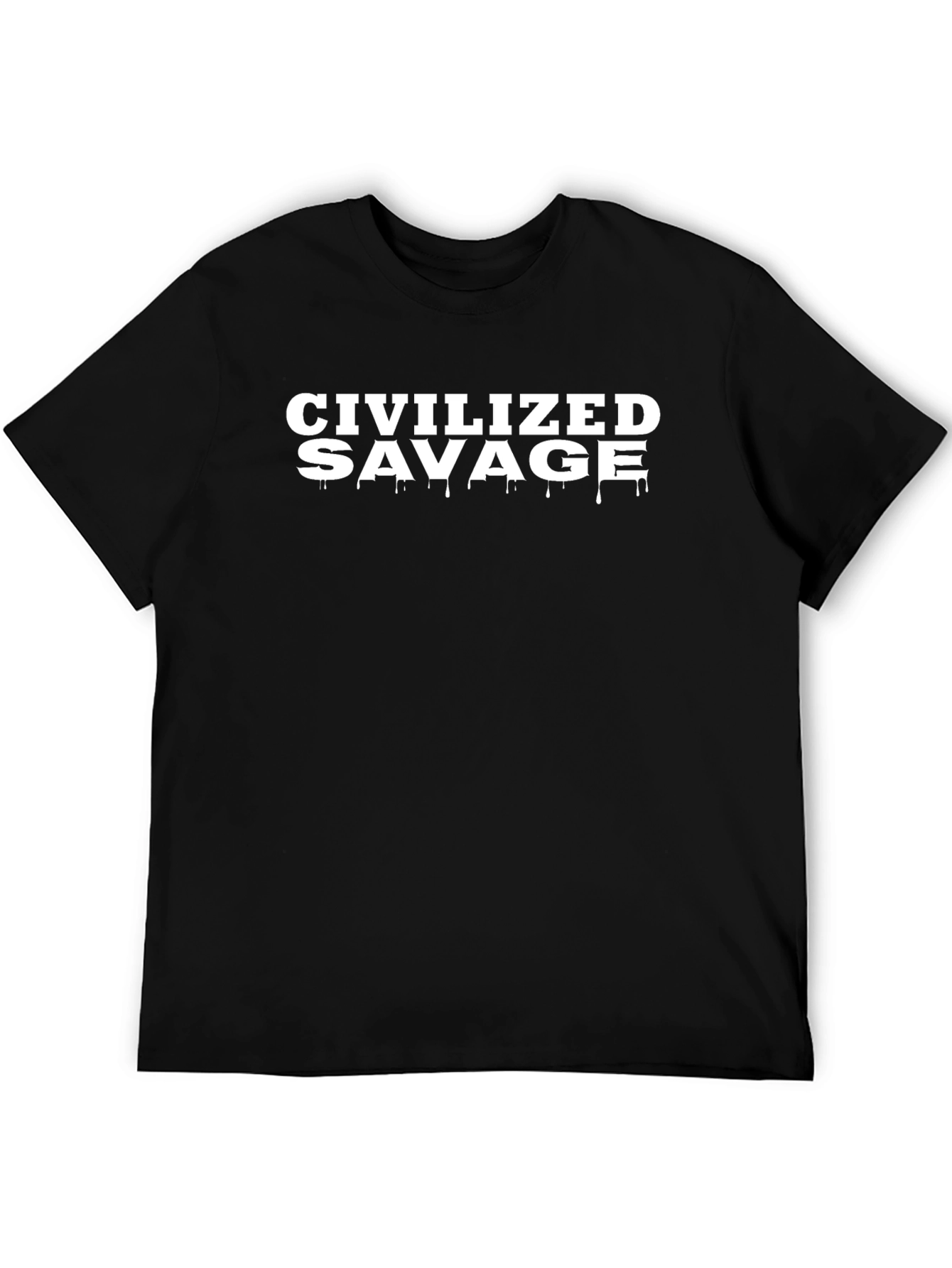 Black Civilized Savage Graphic Print T-Shirt view 5