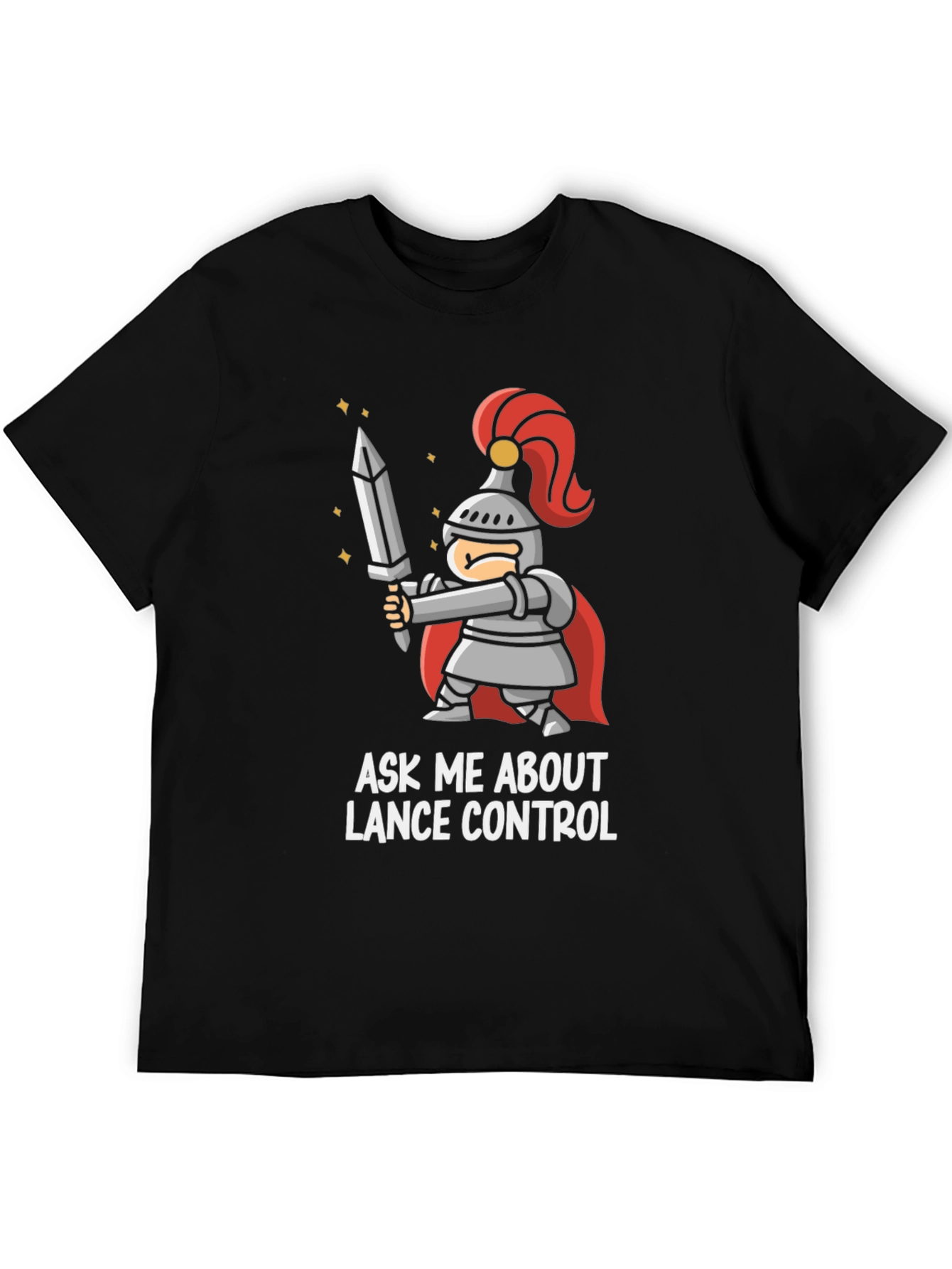 Black Ask Me About Lance Control T-Shirt view 5