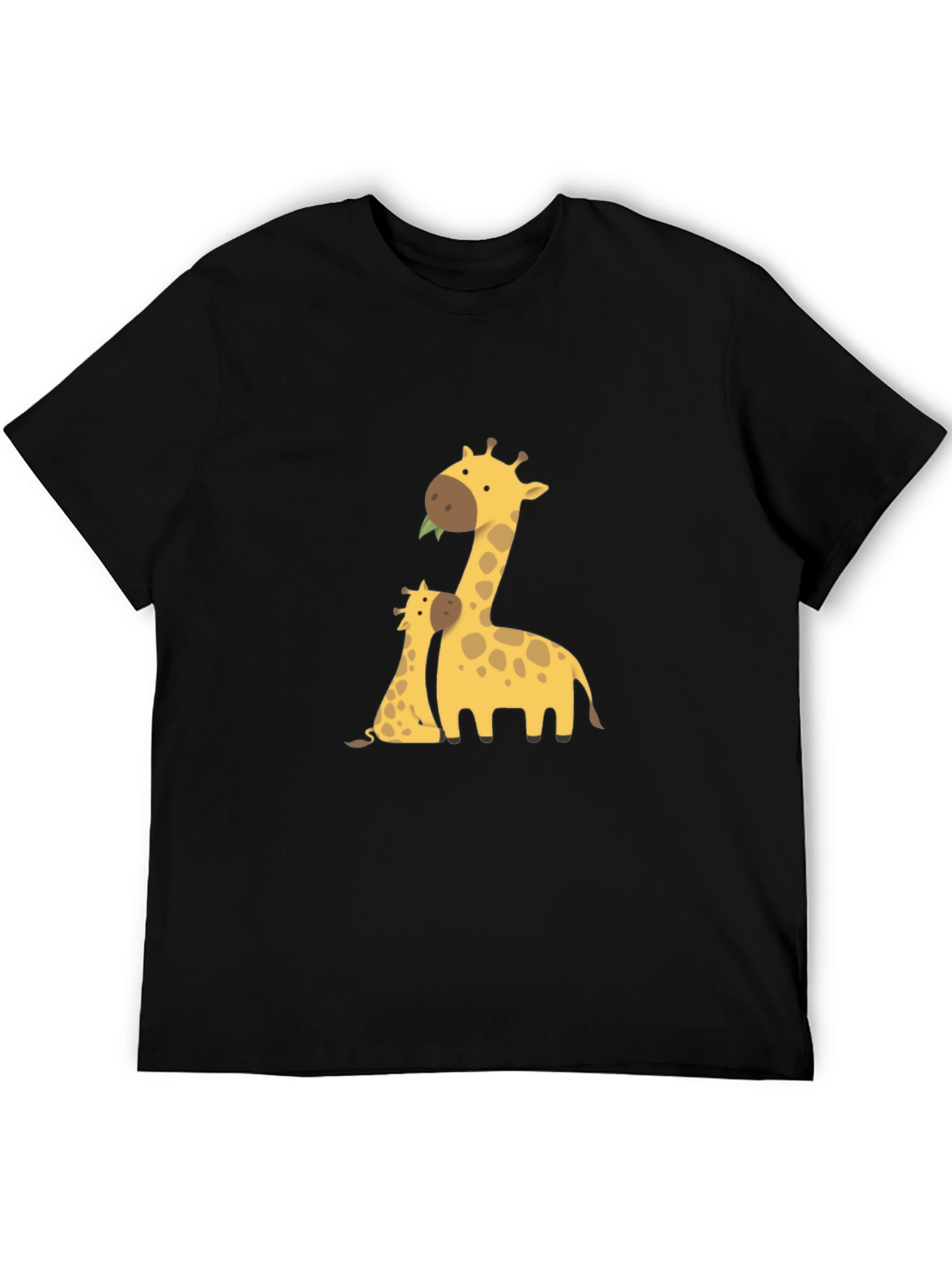 Black Giraffe Family Graphic Print Black T-Shirt view 5