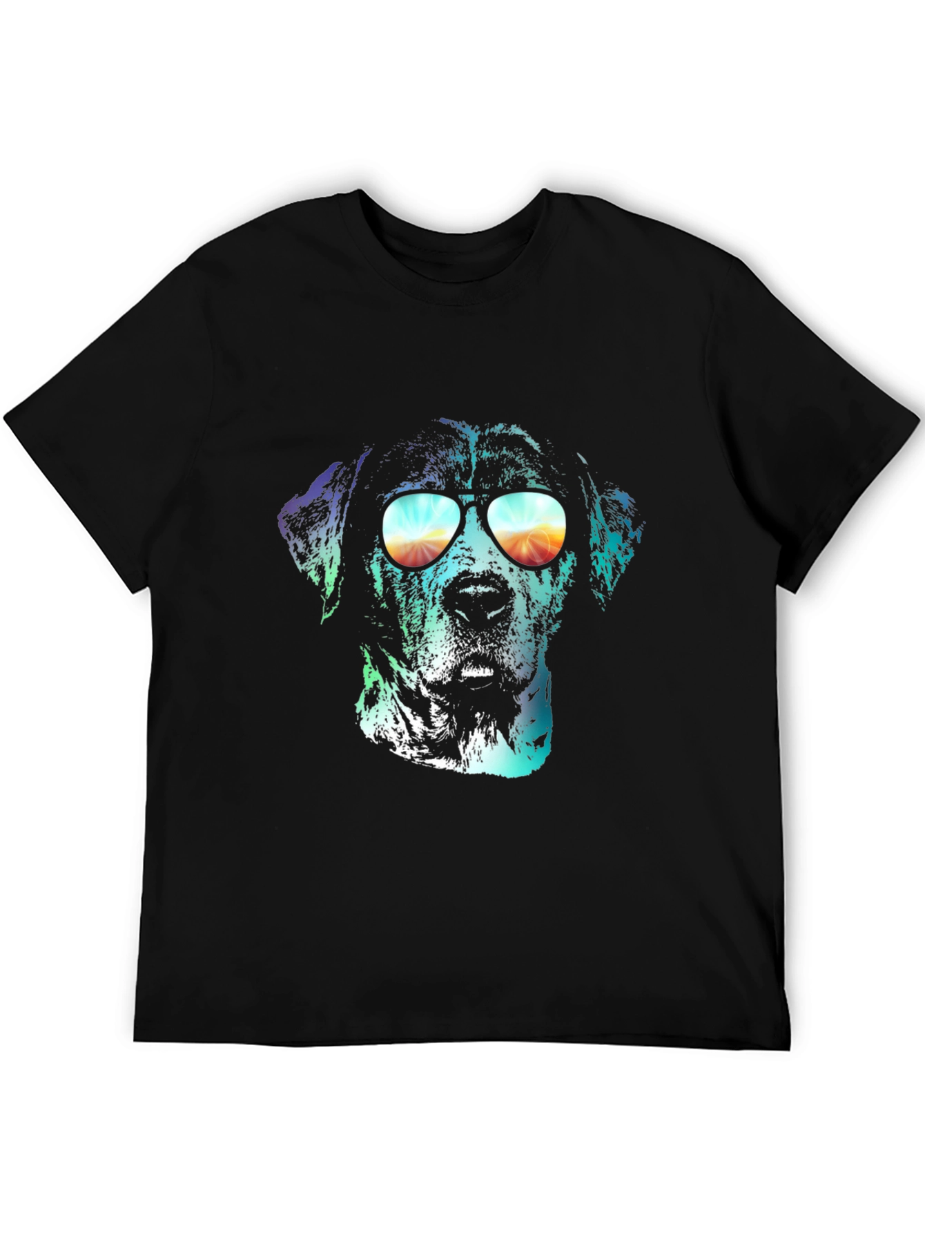 Black Cool Dog Graphic Tee - Black Cotton view 5