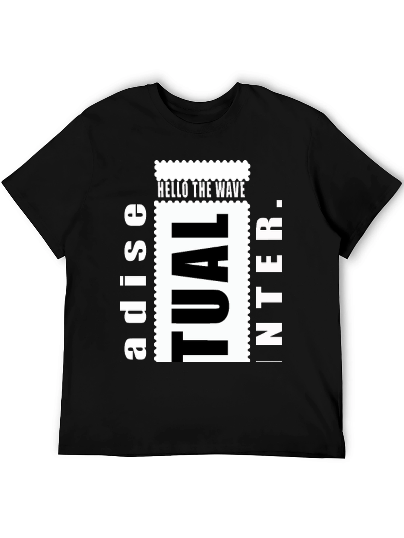 Black "Hello The Wave" Graphic Tee view 5