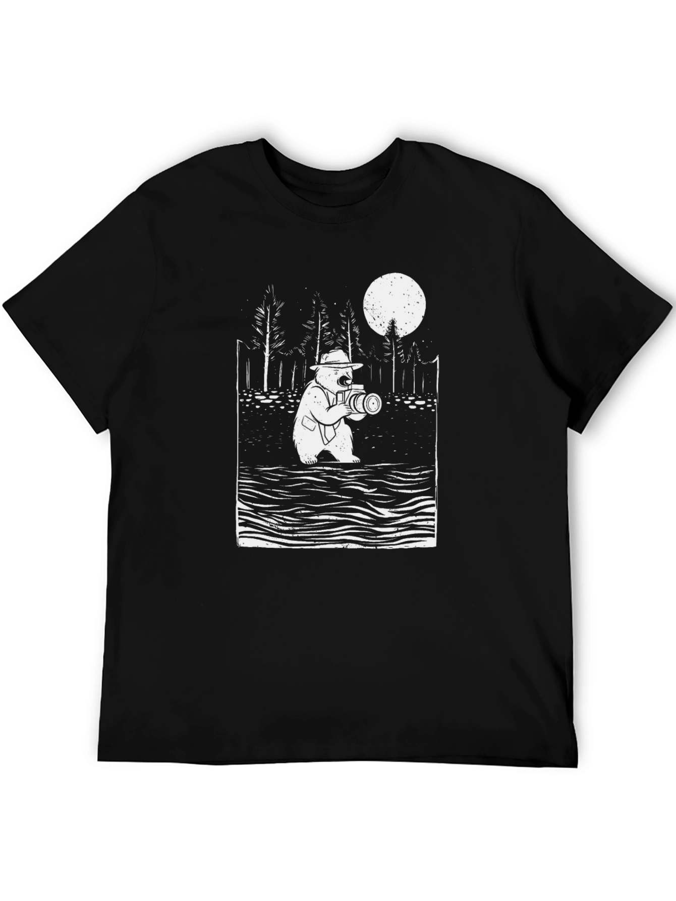 Black Bear Photographer Graphic Tee - Men's Black T-Shirt view 5