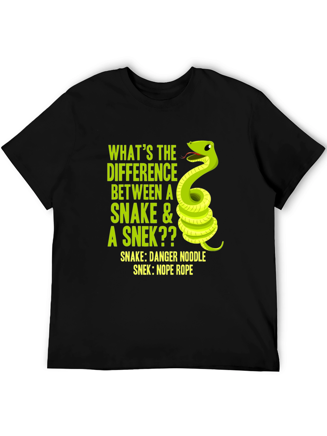 Black Funny Snake vs Snek T-Shirt, Danger Noodle Tee view 5