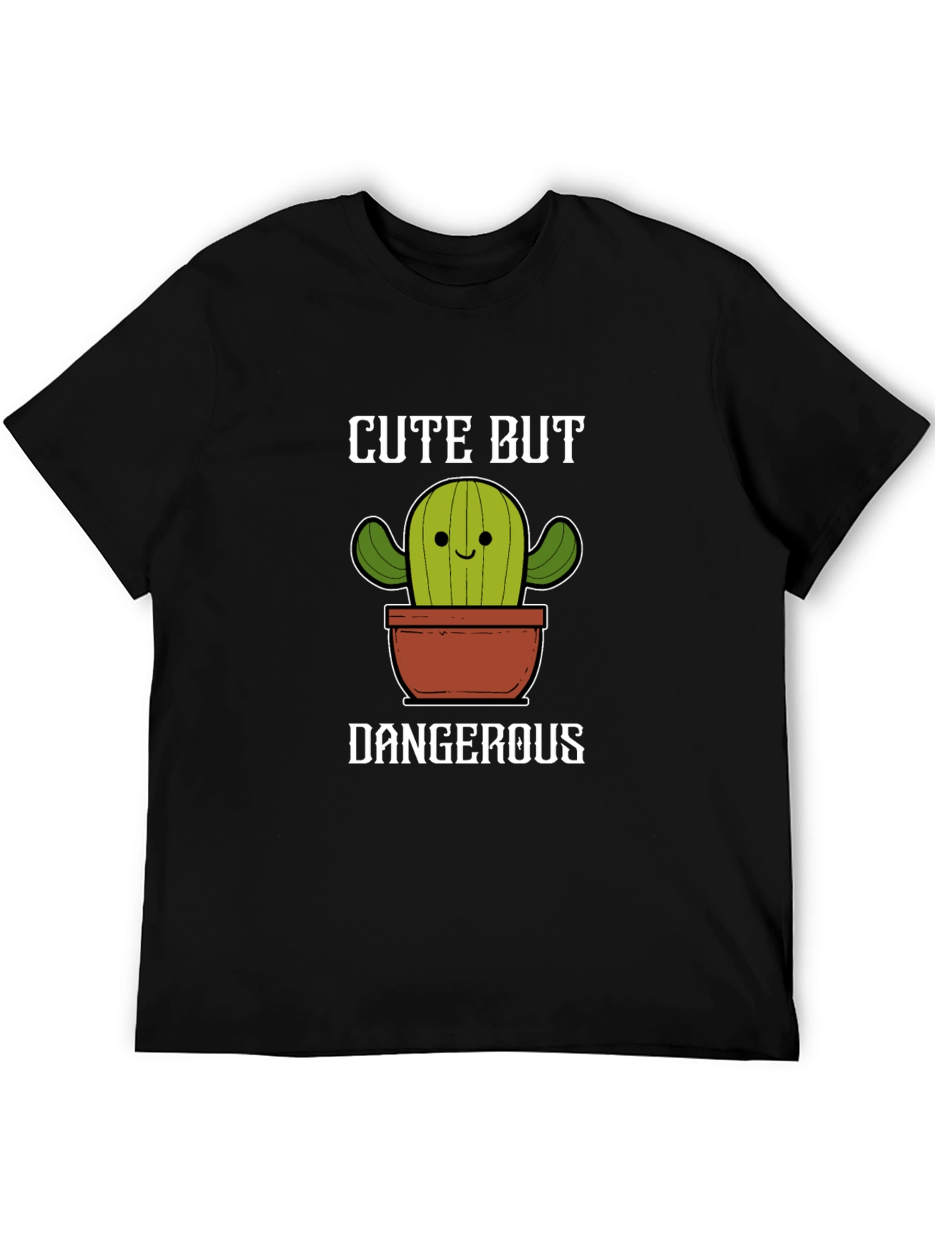 Black Cute But Dangerous Cactus Graphic Tee view 5