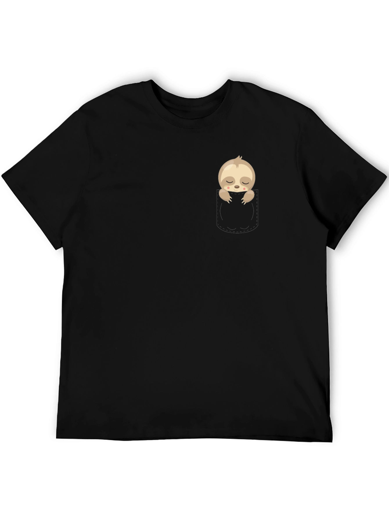 Black Sloth Pocket T-Shirt - Cute & Comfy! view 5