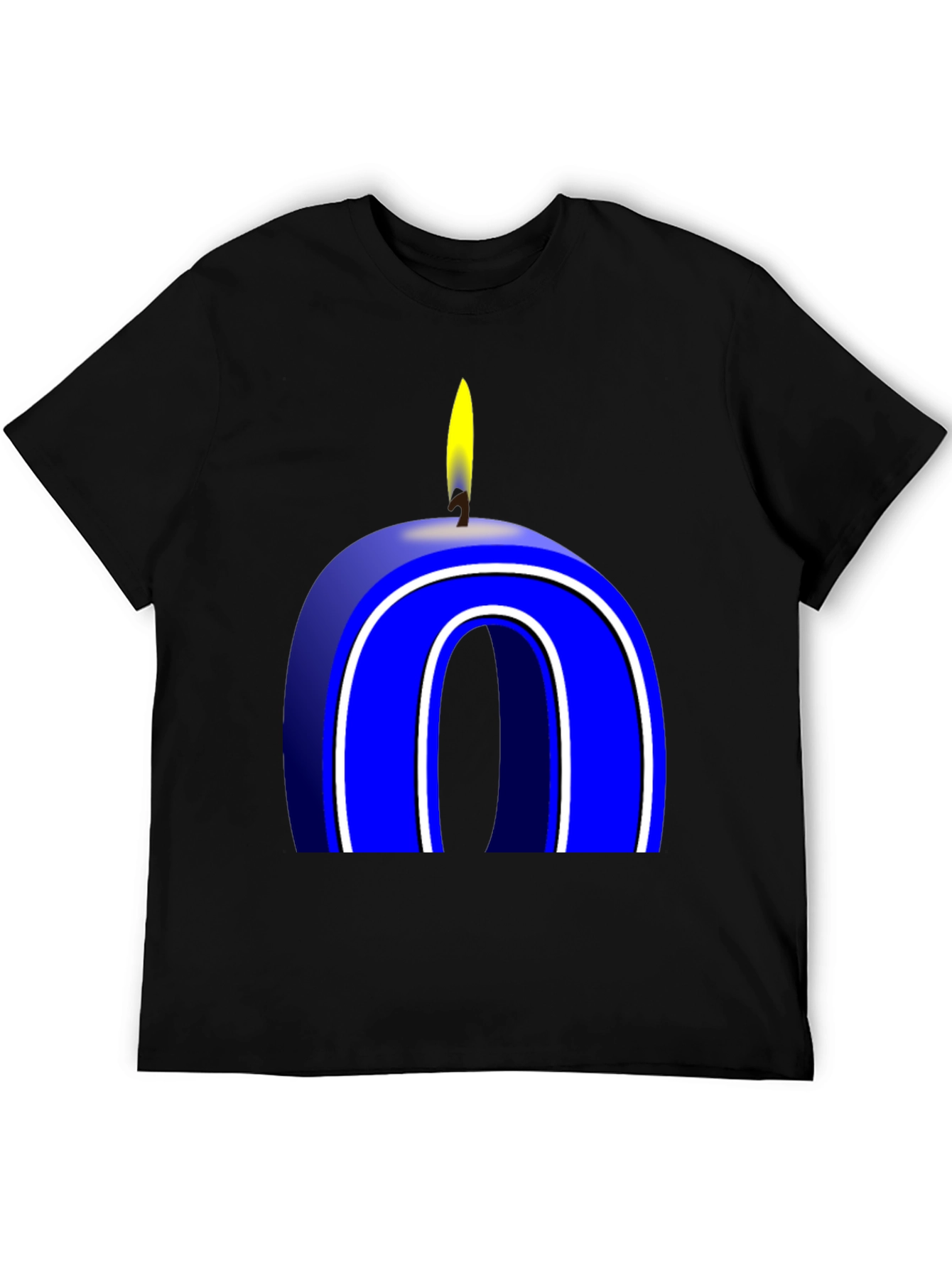 Blue Number 0 Candle T-Shirt - 5