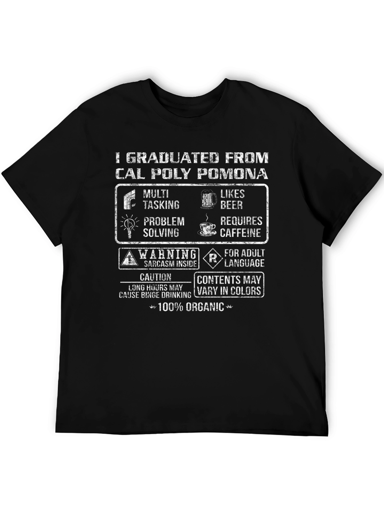 Black Cal Poly Pomona Graduate Novelty T-Shirt view 5