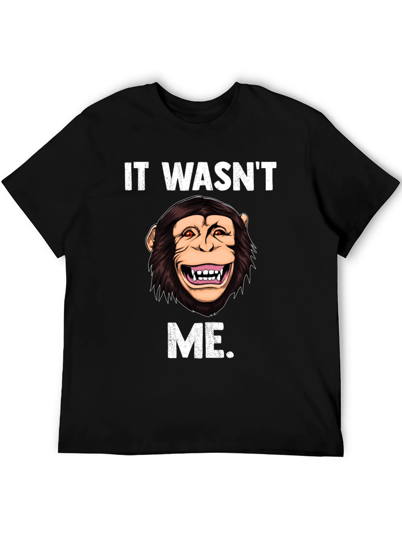 Black Funny Monkey It Wasn't Me T-Shirt view 5