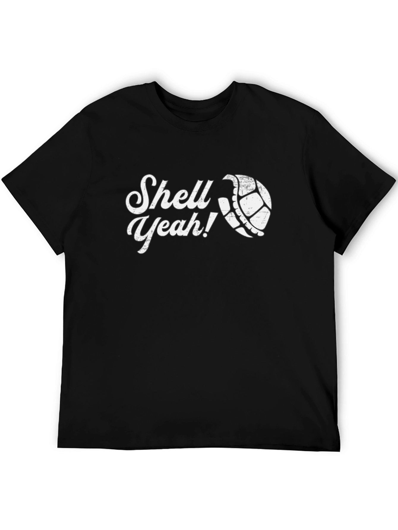 Black Shell Yeah! Funny Turtle Graphic T-Shirt view 5