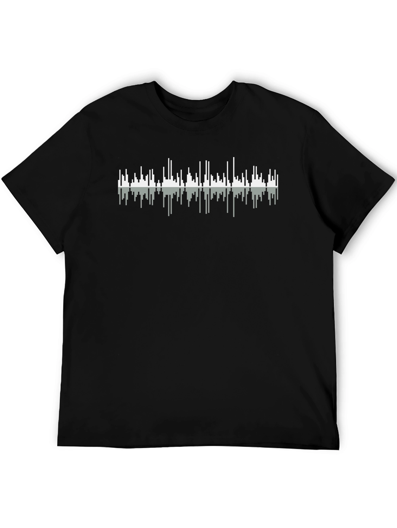 Black Sound Wave Graphic Tee - Men's Black T-Shirt view 5