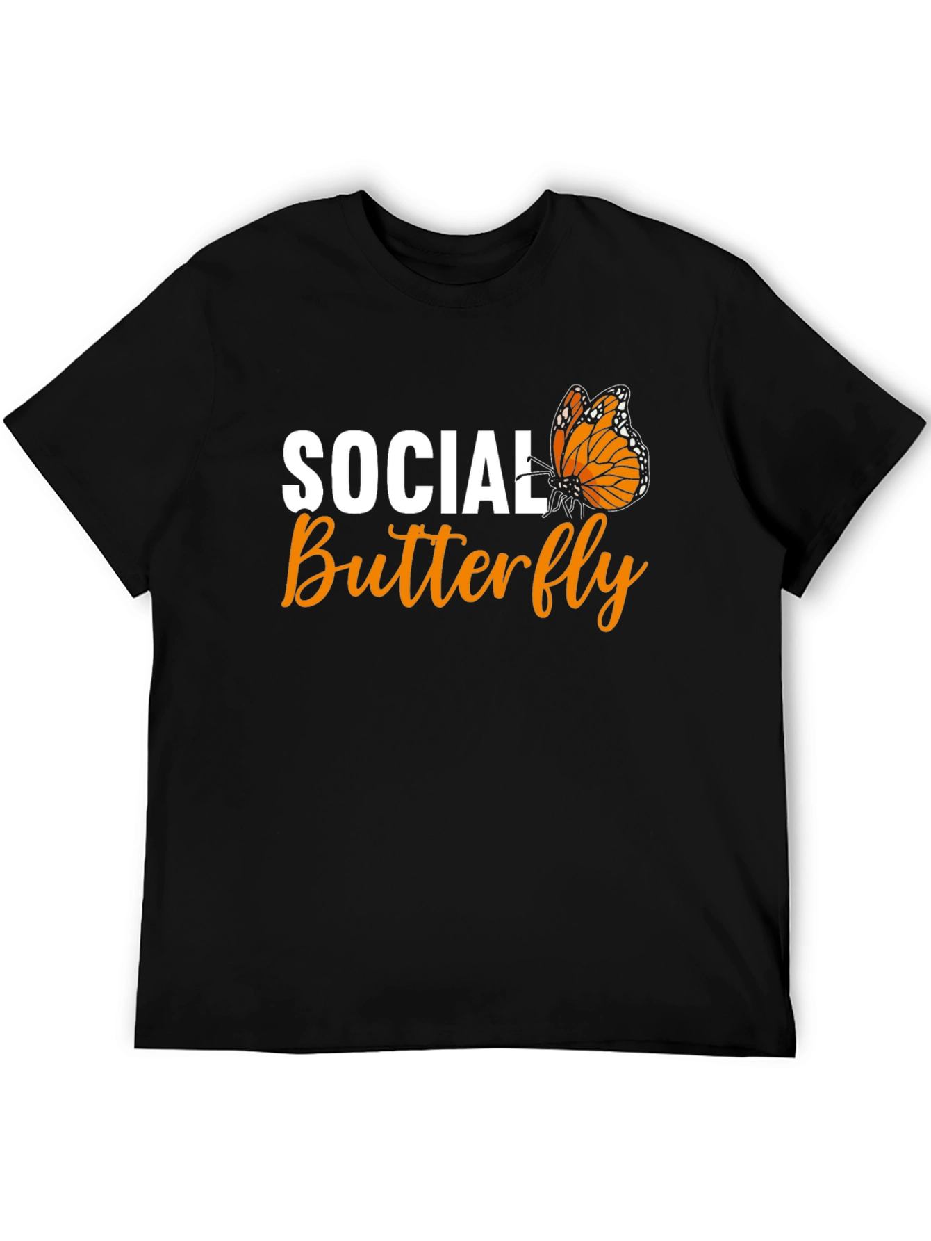 Black Social Butterfly Graphic Tee - Black Unisex T-Shirt view 5