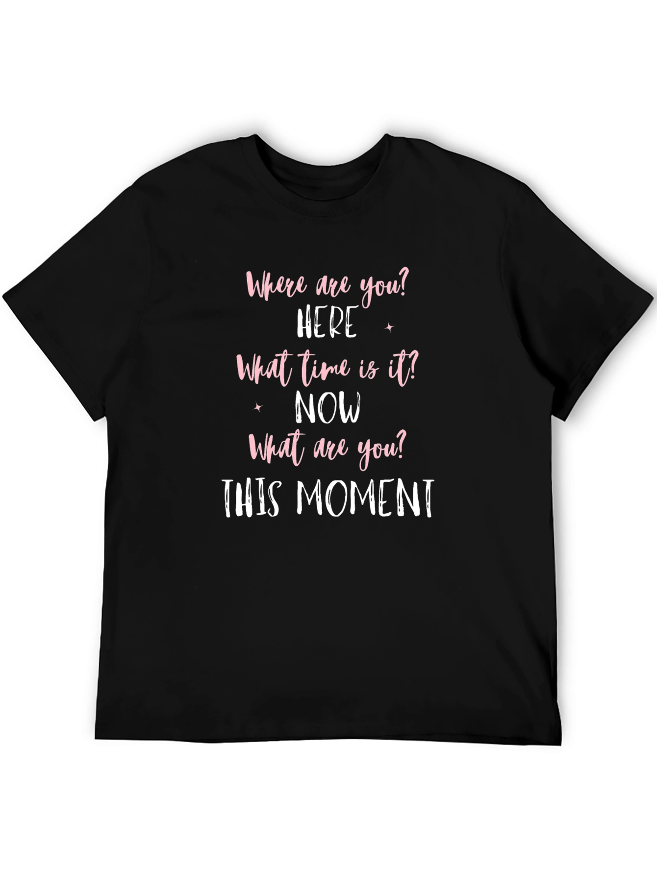 Black Motivational 'Now & Here' Graphic Tee view 5