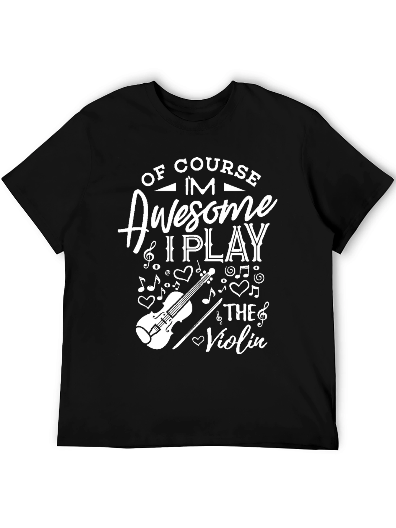 Black Awesome Violin Player T-Shirt view 5