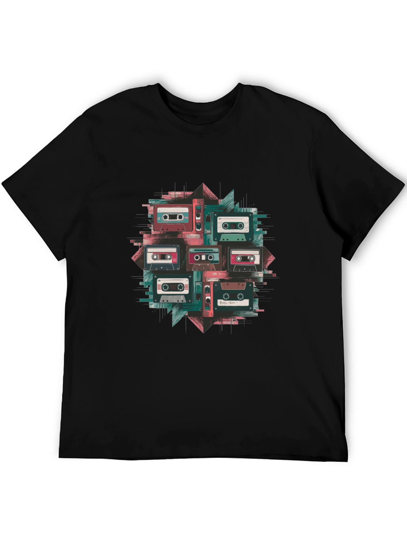Black Retro Cassette Tape Graphic Tee view 5