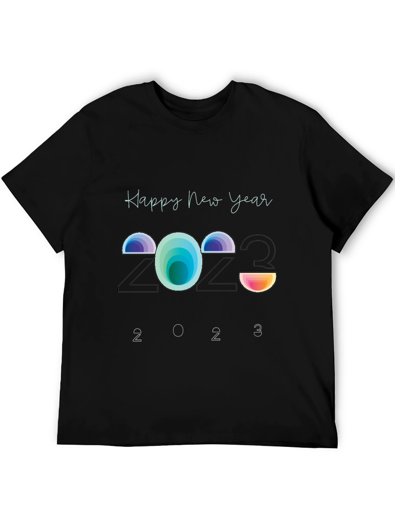 Black Happy New Year 2023 Graphic Tee view 5