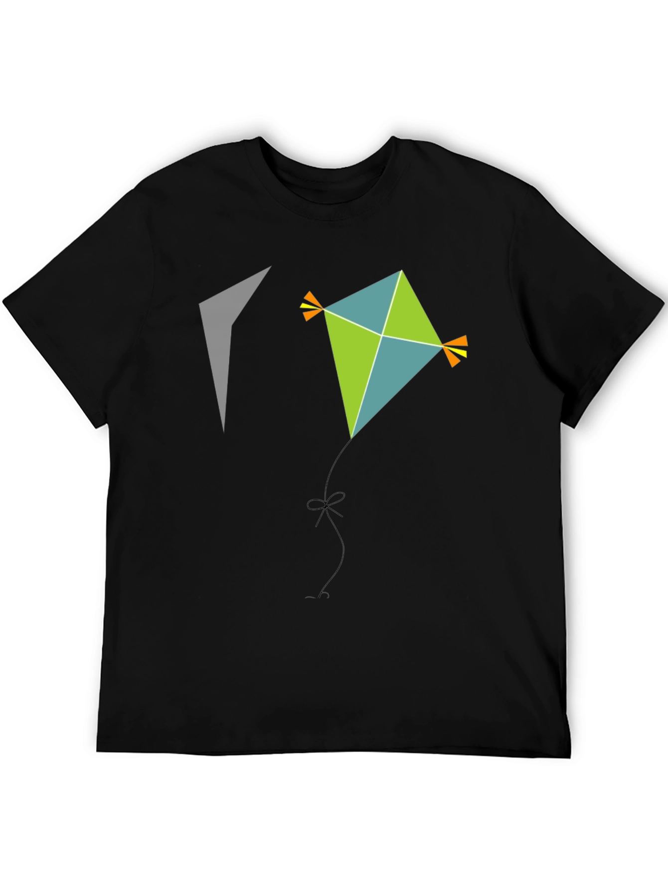 Black Kite Graphic Tee - Black Cotton Casual Wear view 5
