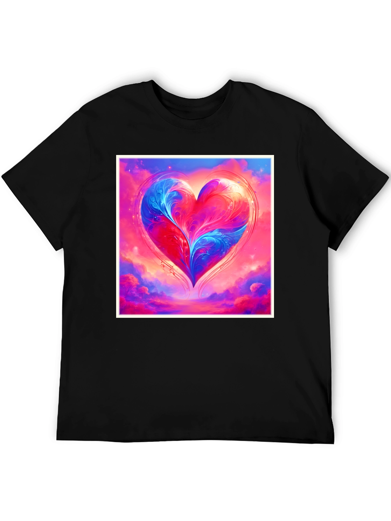 Black Heart Art Tee - Abstract Love Design view 5