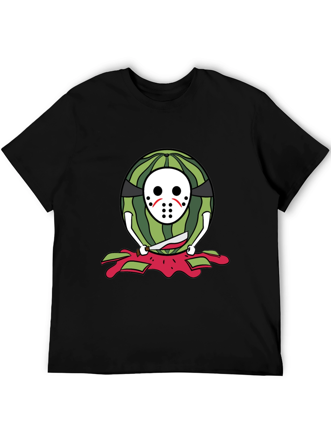 Black Watermelon Horror T-Shirt view 5