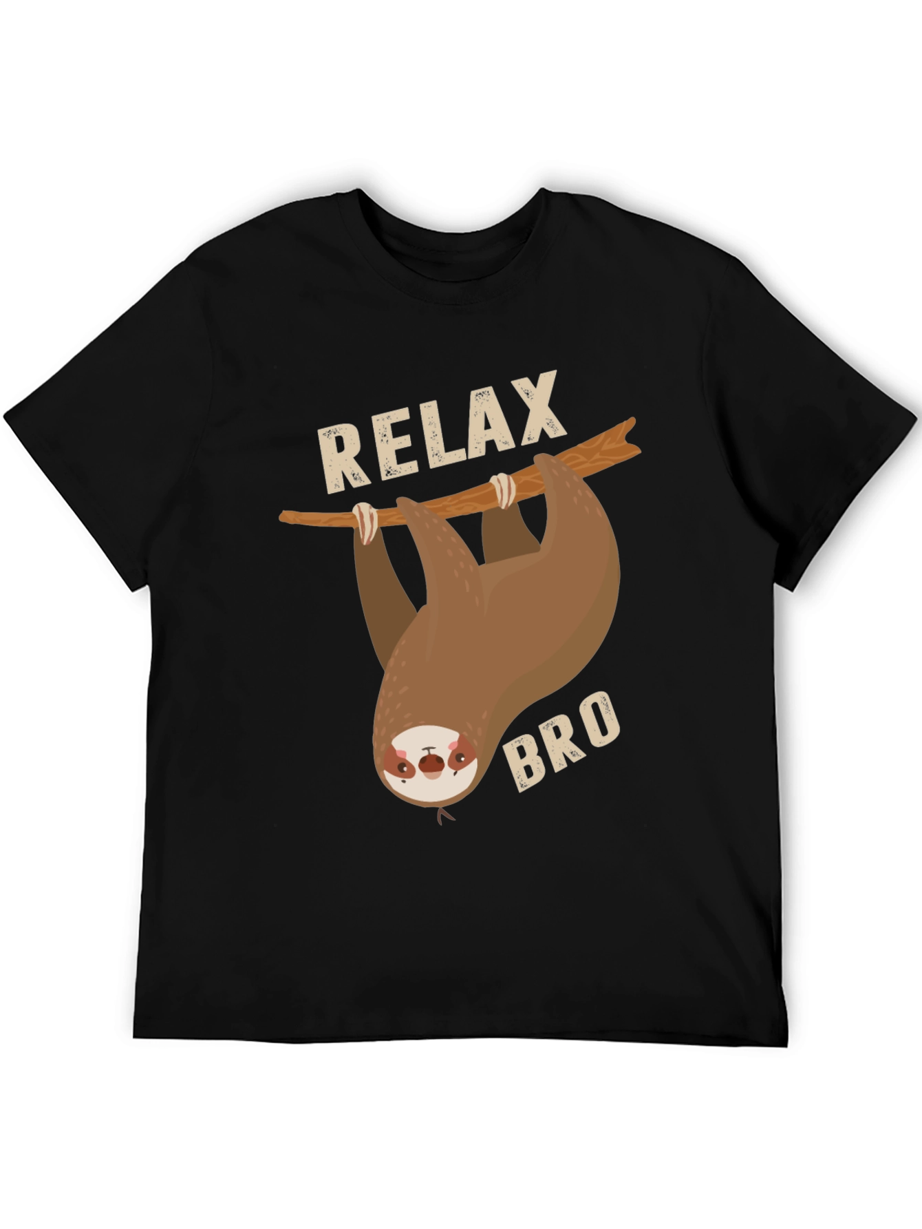 Black Relax Bro Sloth Graphic T-Shirt view 5