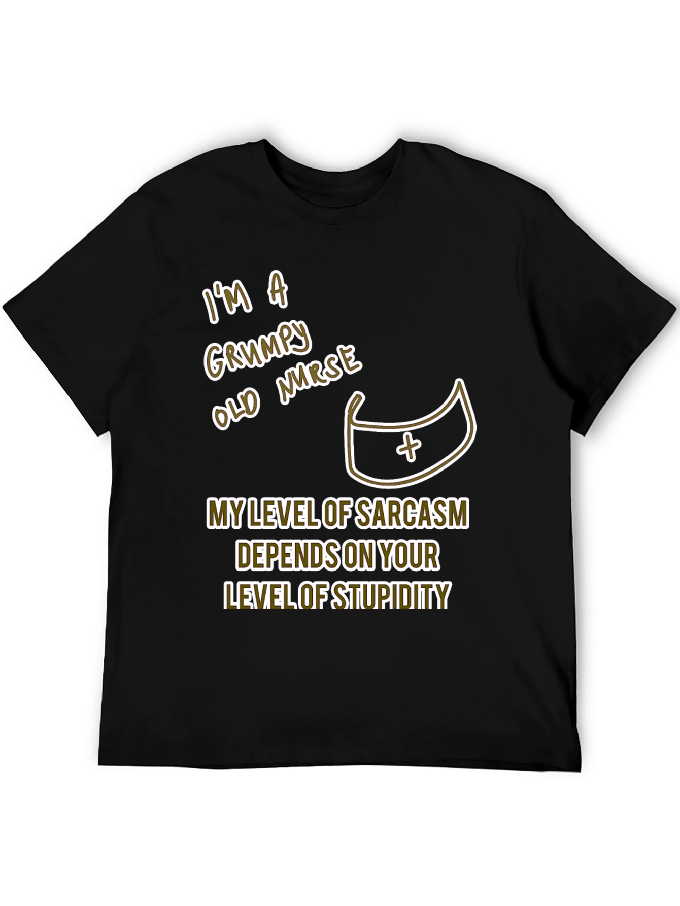 Black Grumpy Nurse T-Shirt Sarcastic Humor Tee view 5