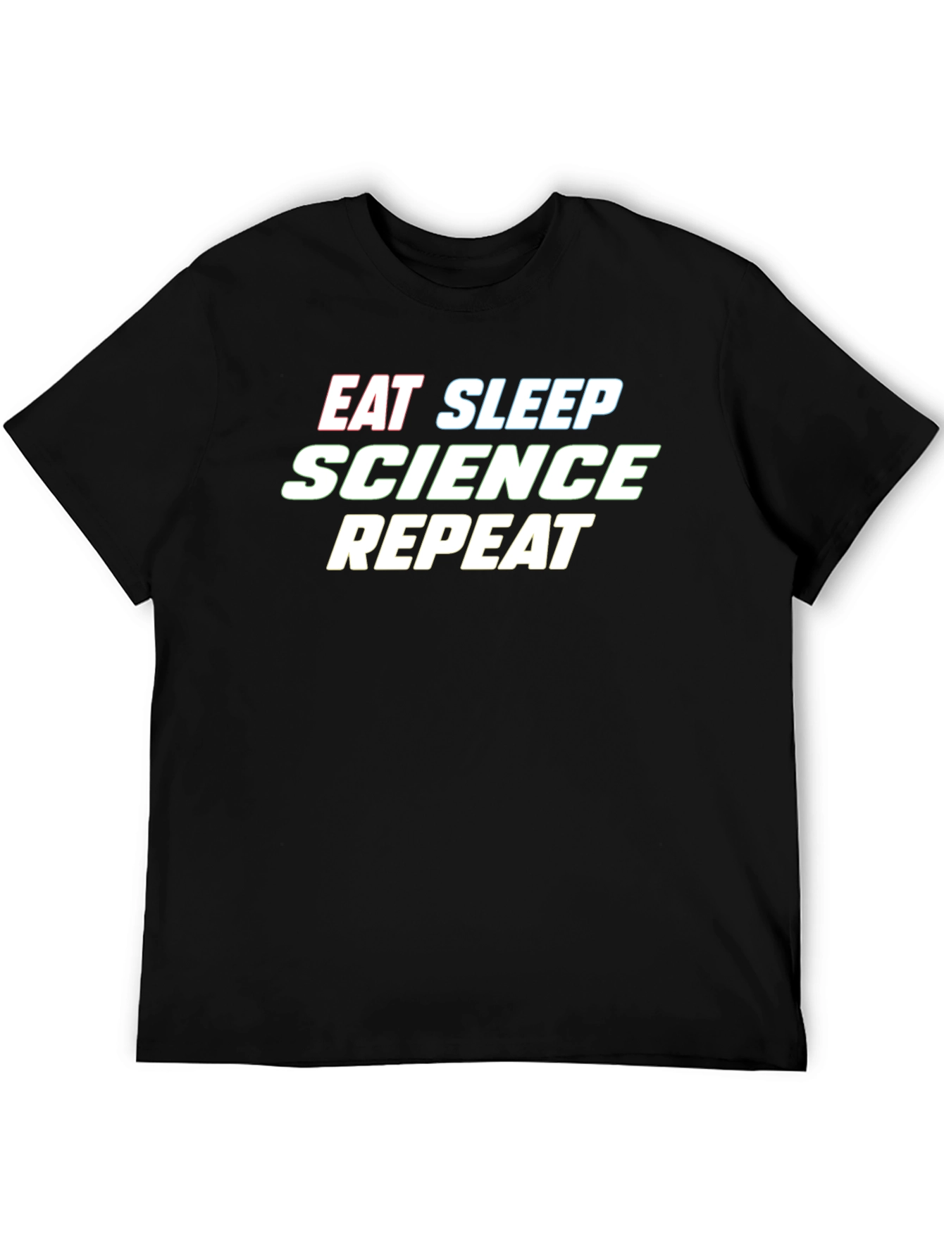 Black Eat Sleep Science Repeat Graphic Tee view 5