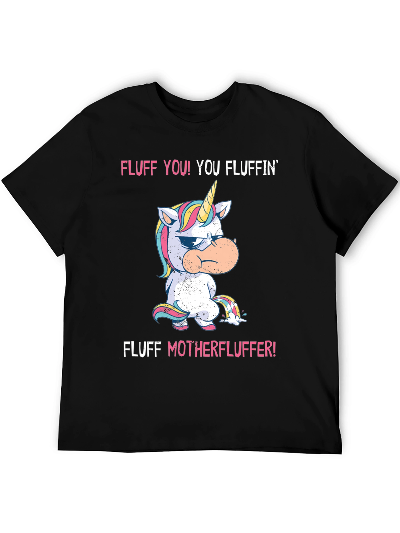 Black Fluff You! Unicorn Graphic Tee - Black Cotton view 5
