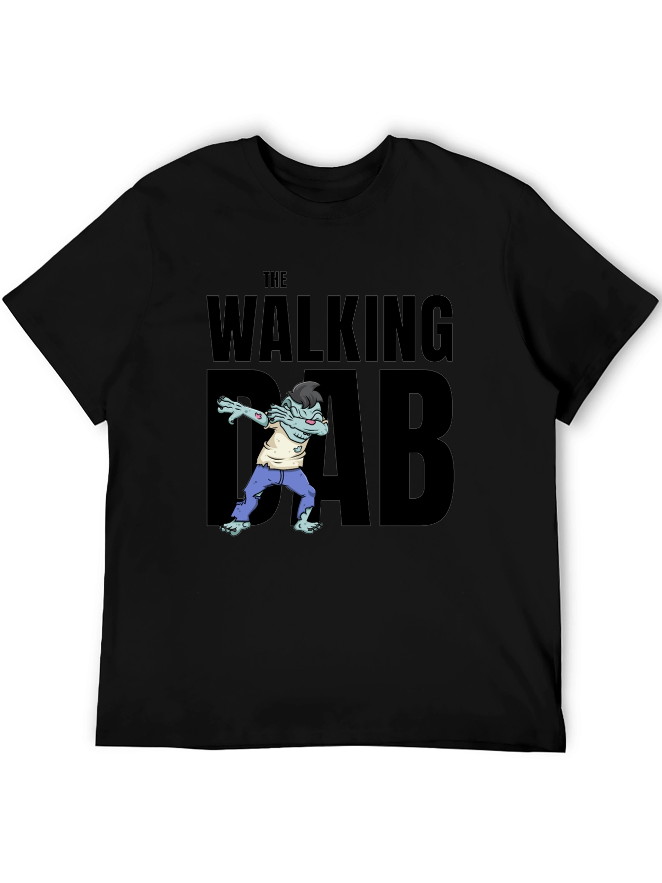 Black The Walking Dab T-Shirt - Funny Zombie Graphic Tee view 5