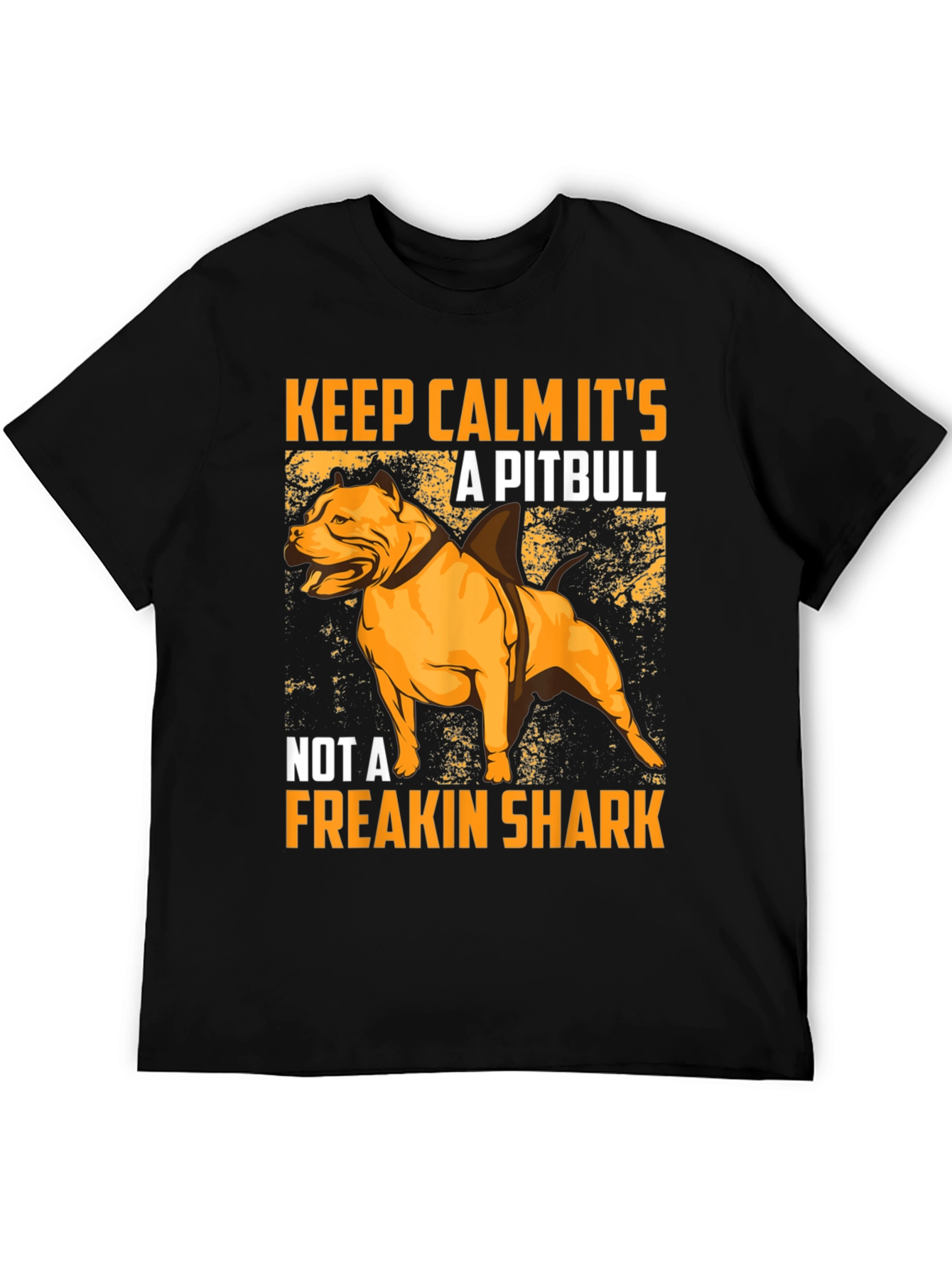 Black Pitbull Shark Humor Graphic T-Shirt view 5