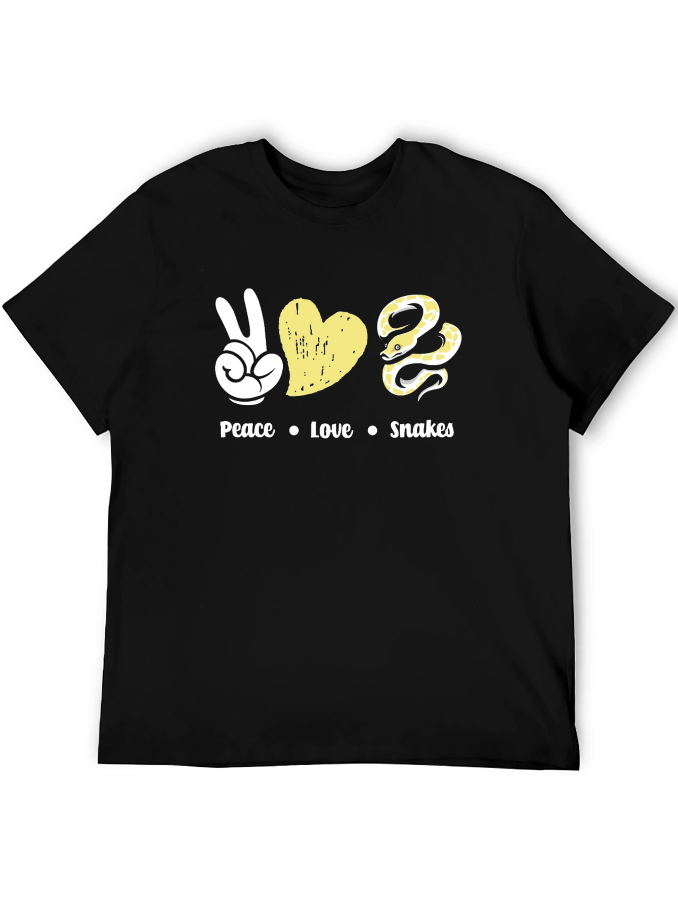 Black Peace Love Snakes T-Shirt - Unique Graphic Tee view 5