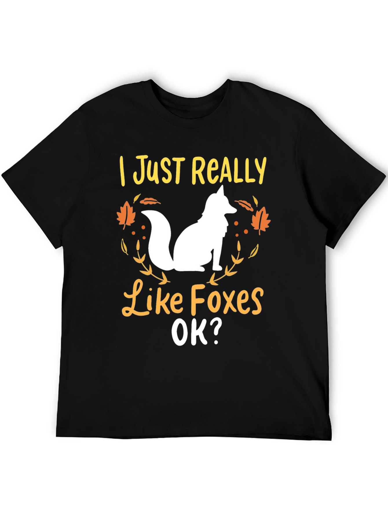 Black I Just Really Like Foxes Graphic Tee view 5