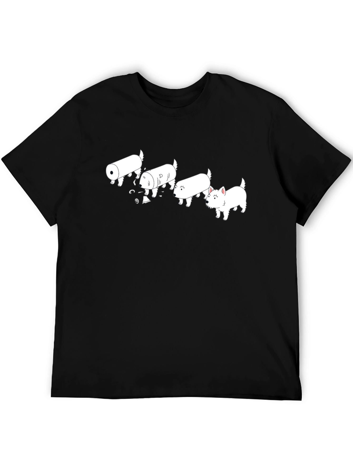 Black Westie Dog Evolution Black T-Shirt view 5