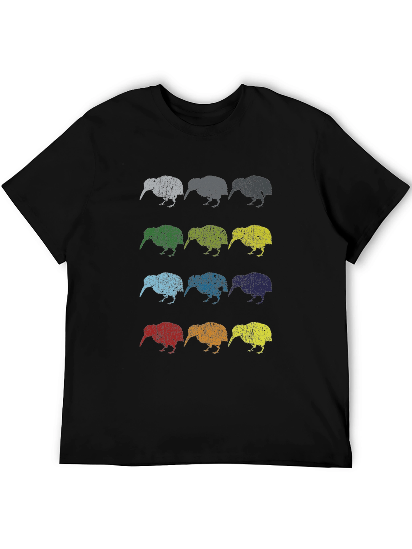 Black Retro Kiwi Bird Graphic T-Shirt view 5