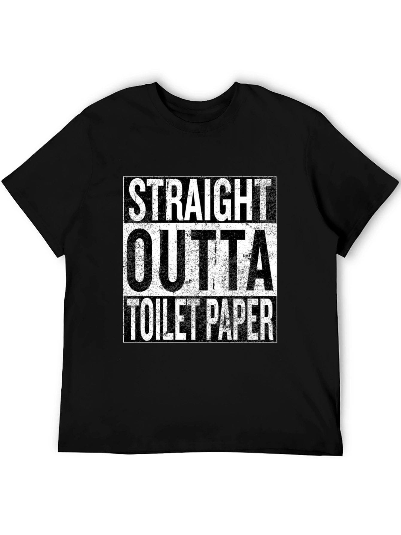 Black Straight Outta Toilet Paper - Novelty Tee view 5