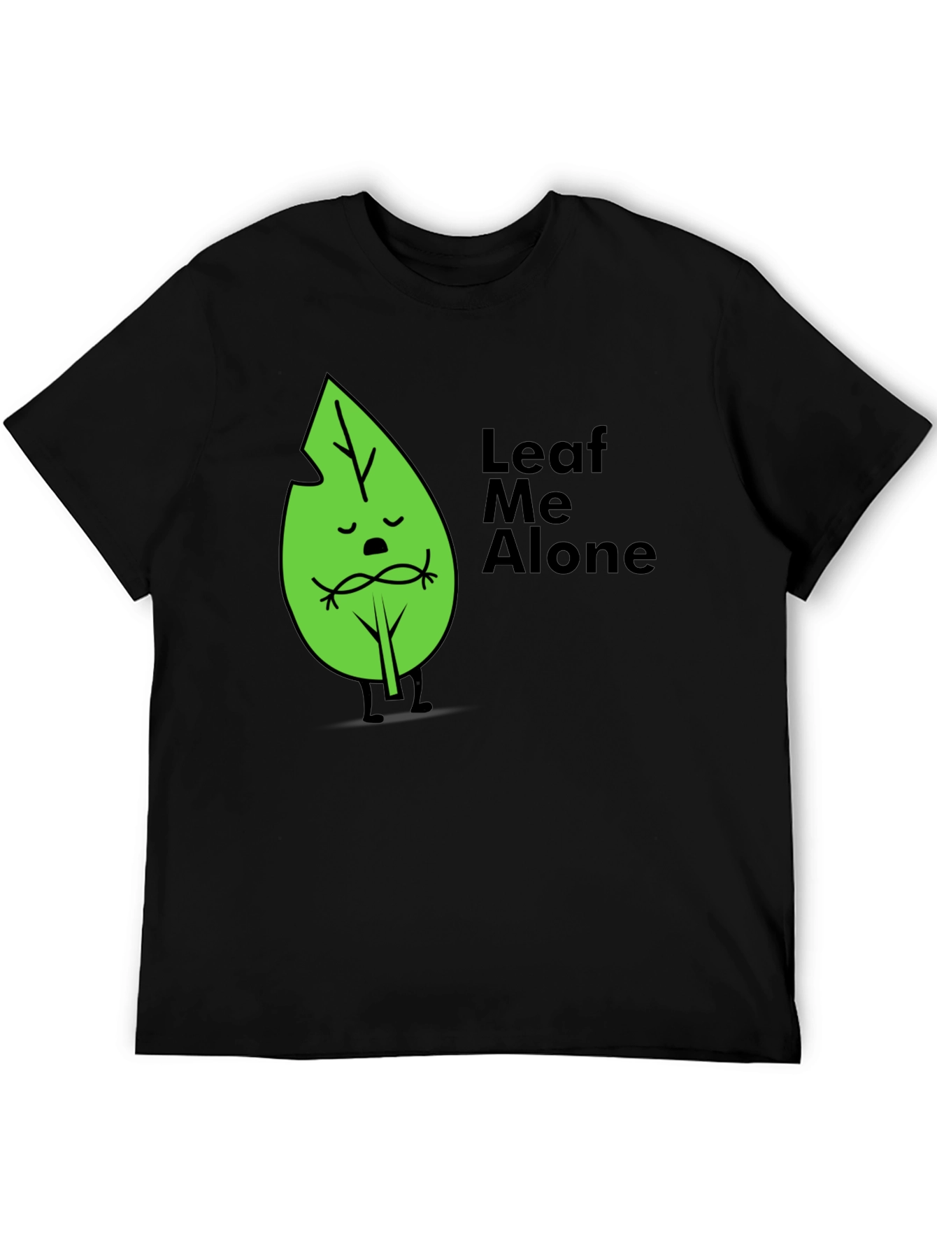 Black Leaf Me Alone Graphic T-Shirt - Soft Cotton Blend view 5