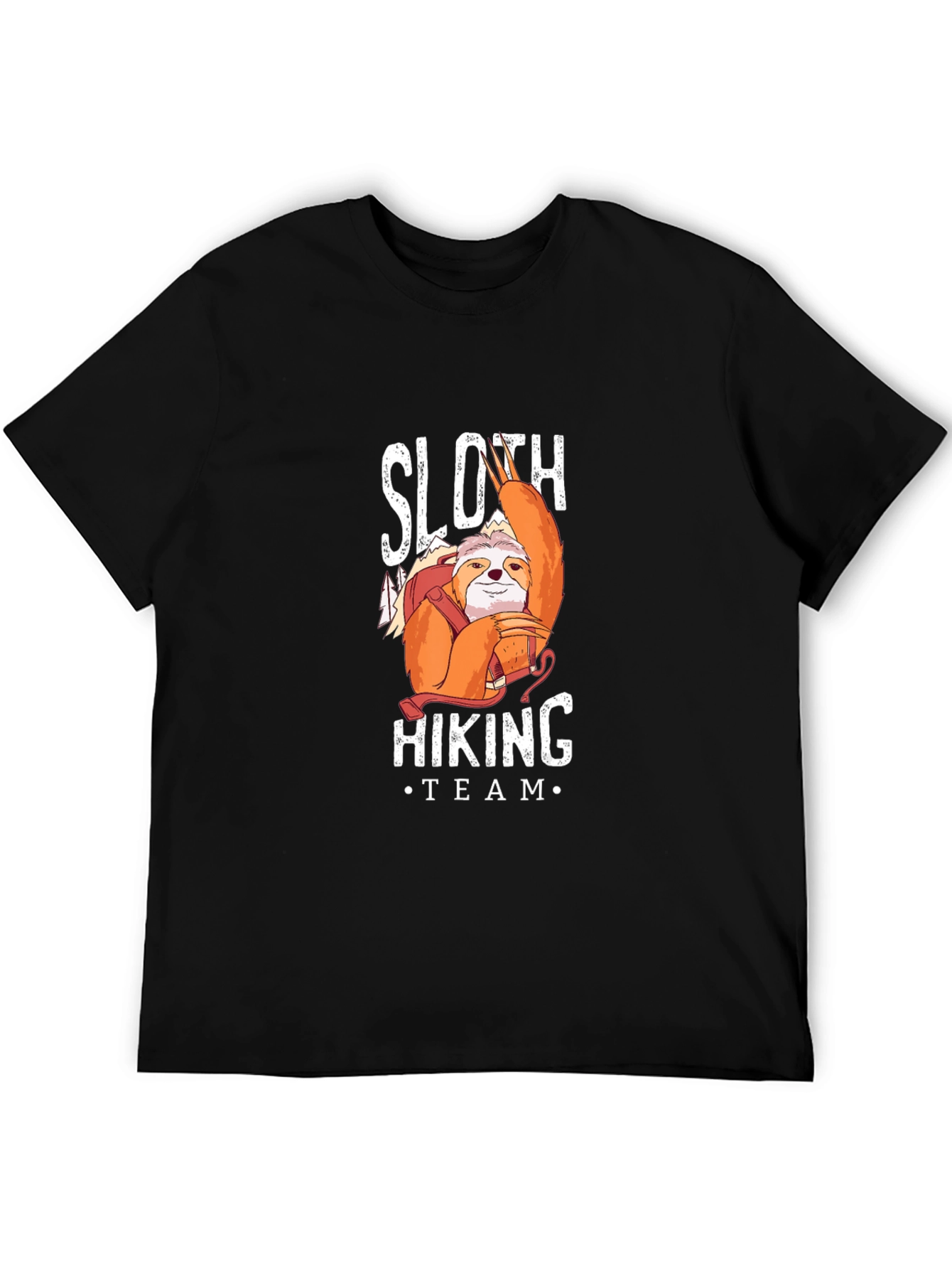 Black Sloth Hiking Team Black T-Shirt view 5