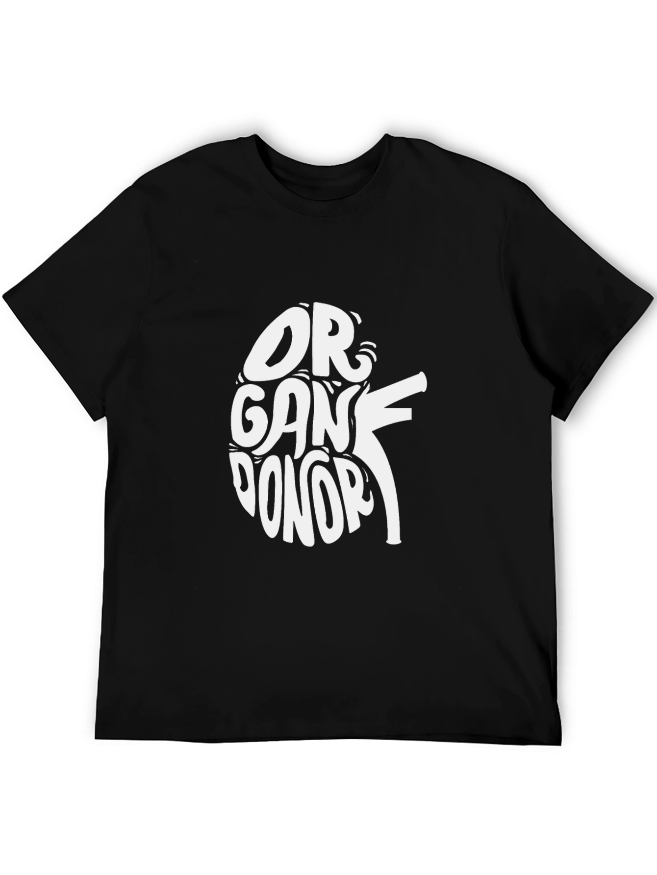 Black Organ Donor Graphic Tee - Black Cotton T-Shirt view 5