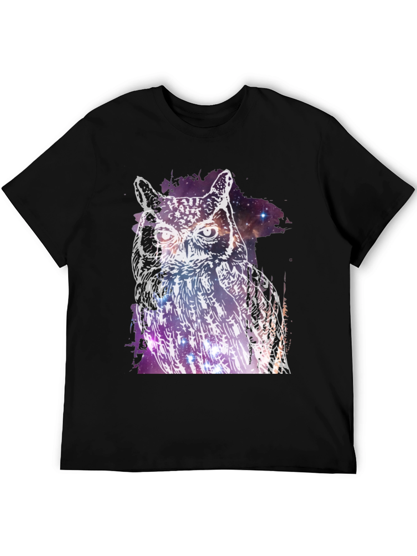 Black Cosmic Owl Graphic Tee - Black view 5