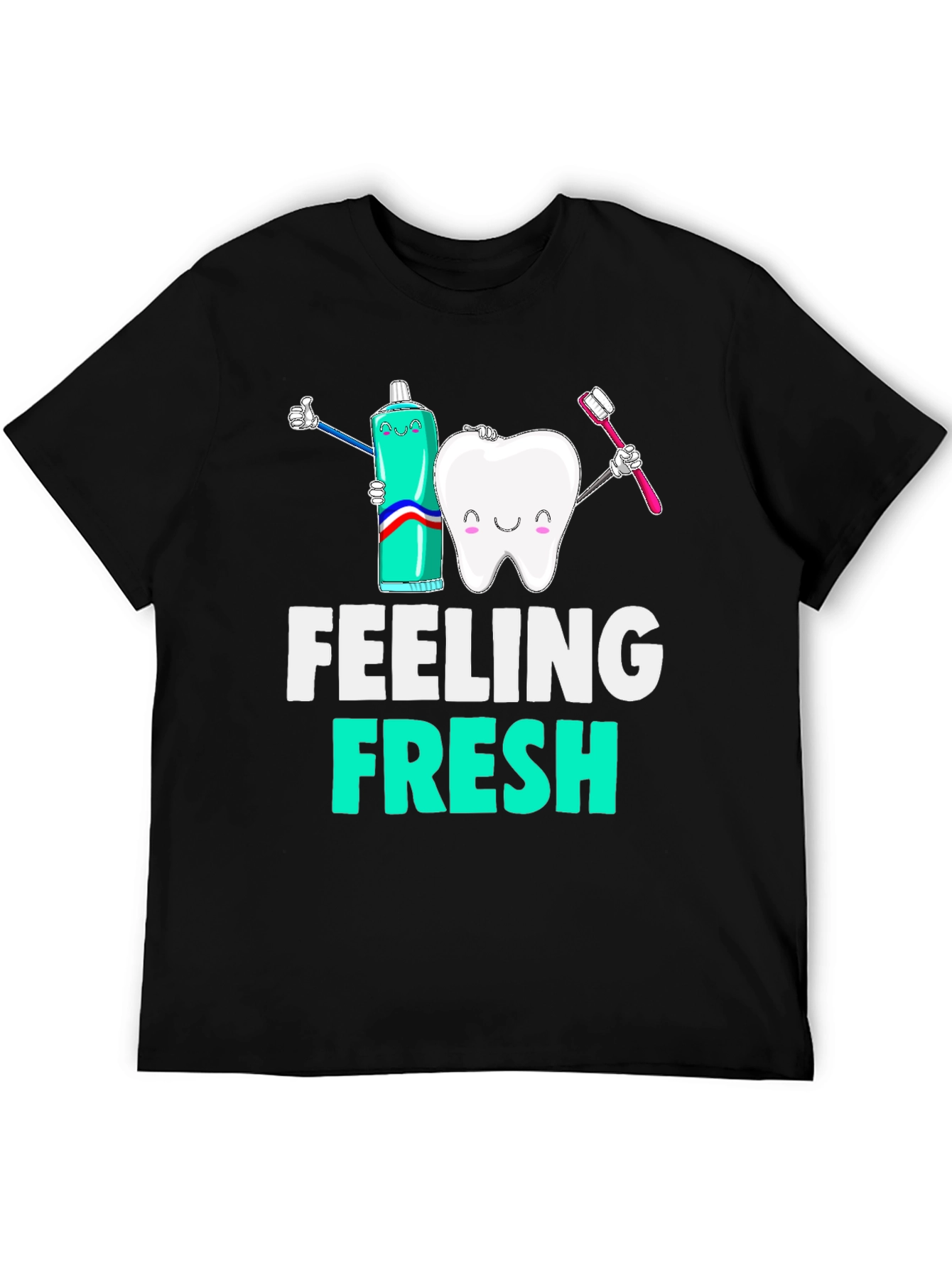 Black Feeling Fresh Graphic Tee - Dental Hygiene T-Shirt view 5