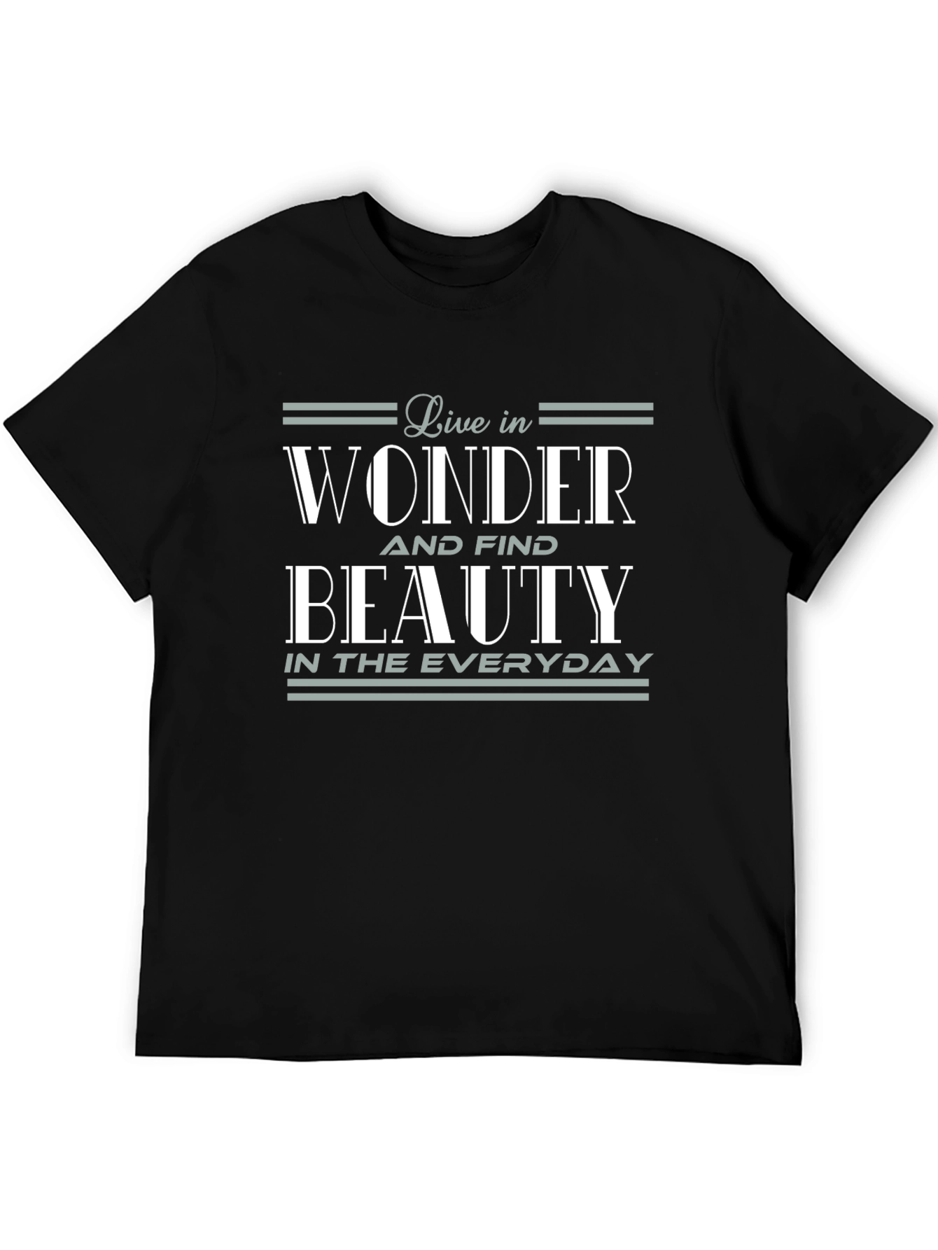 Black Live in Wonder Graphic T-Shirt - Everyday Beauty Tee view 5