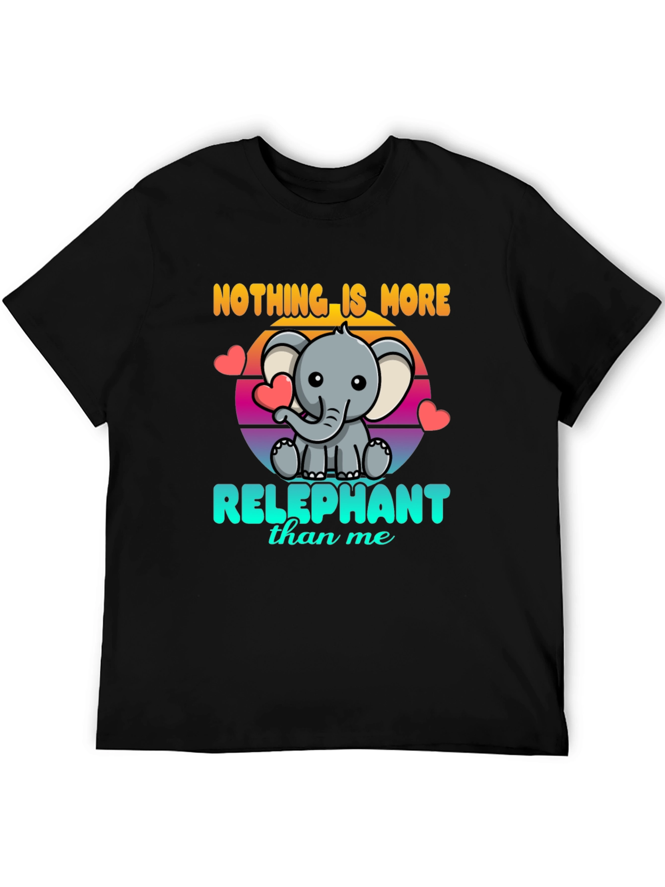 Black Relephant T-Shirt - Cute Elephant Design view 5