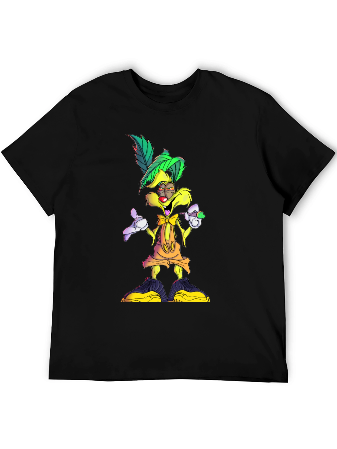 Black Cartoon Character Graphic T-Shirt view 5