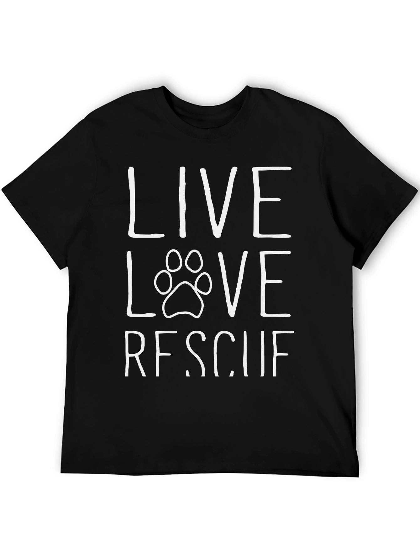 Black Live Love Rescue T-Shirt - Animal Rescue Tee view 5