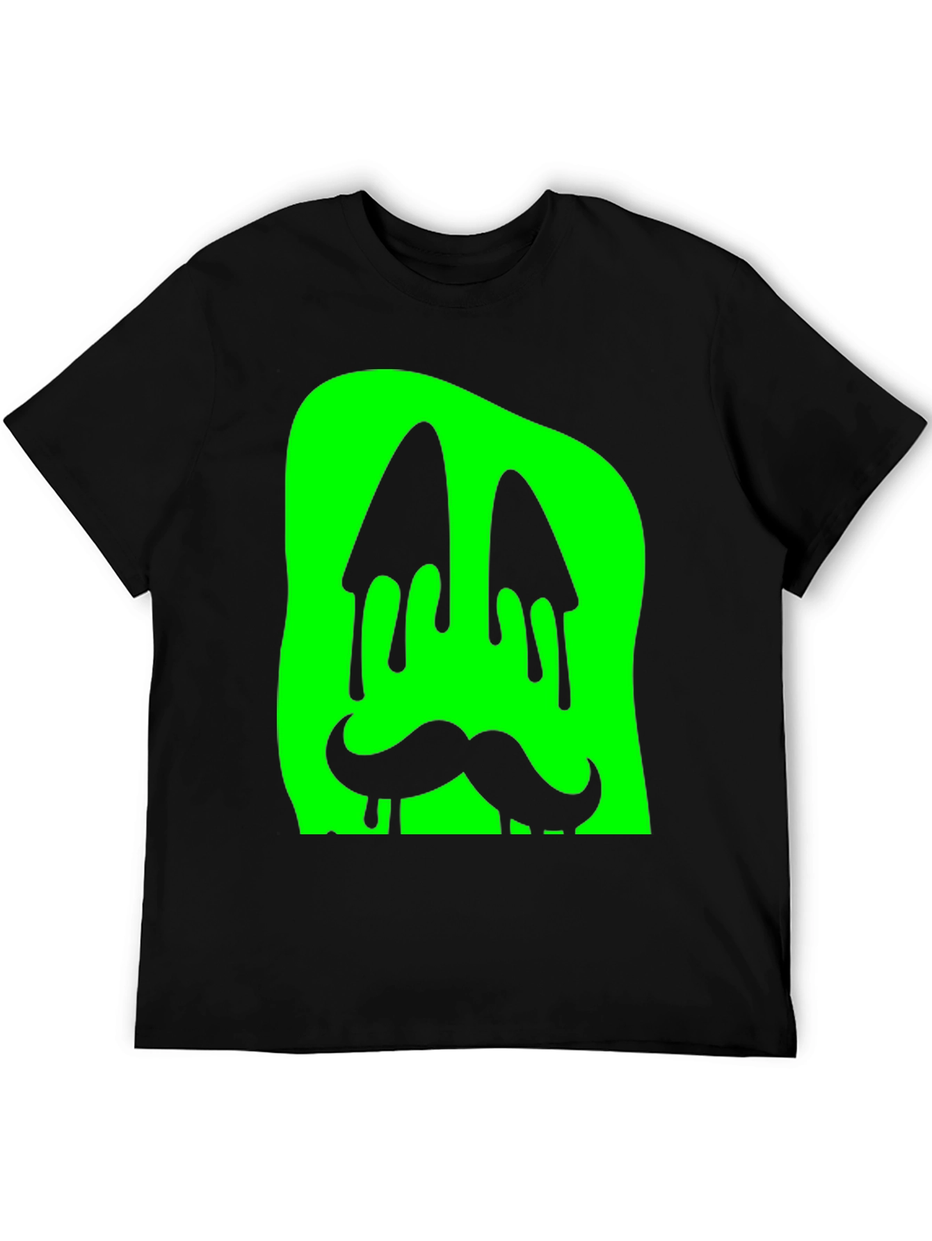 Black Green Slime Monster Face Graphic T-Shirt view 5