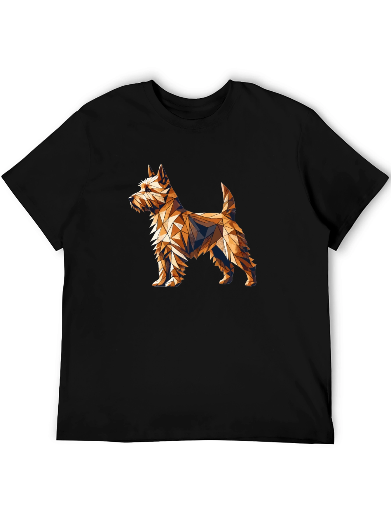Black Geometric Dog Graphic Black T-Shirt view 5