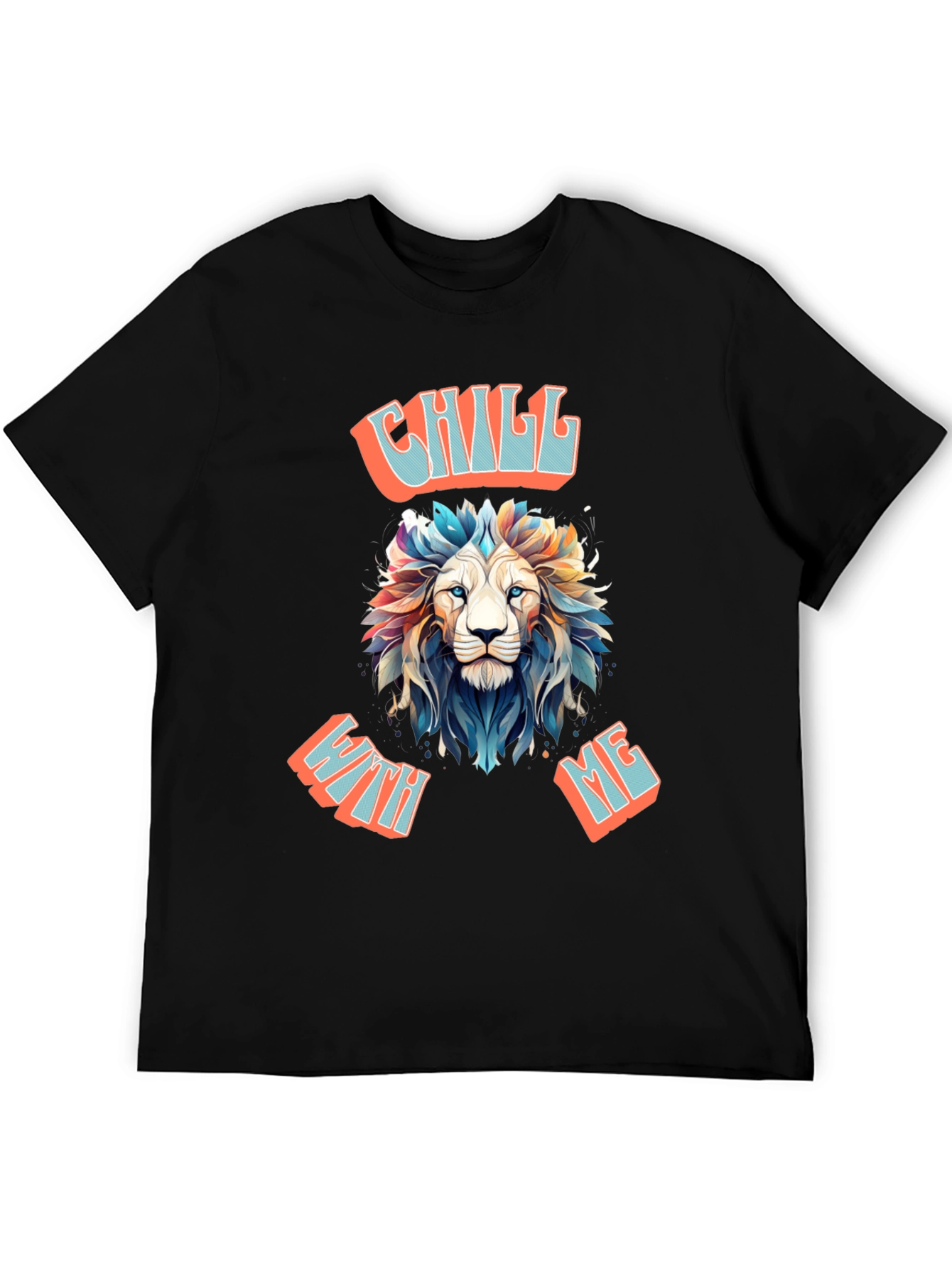 Chill With Me Lion Graphic Tee - Relaxed Vibe Shirt - 5
