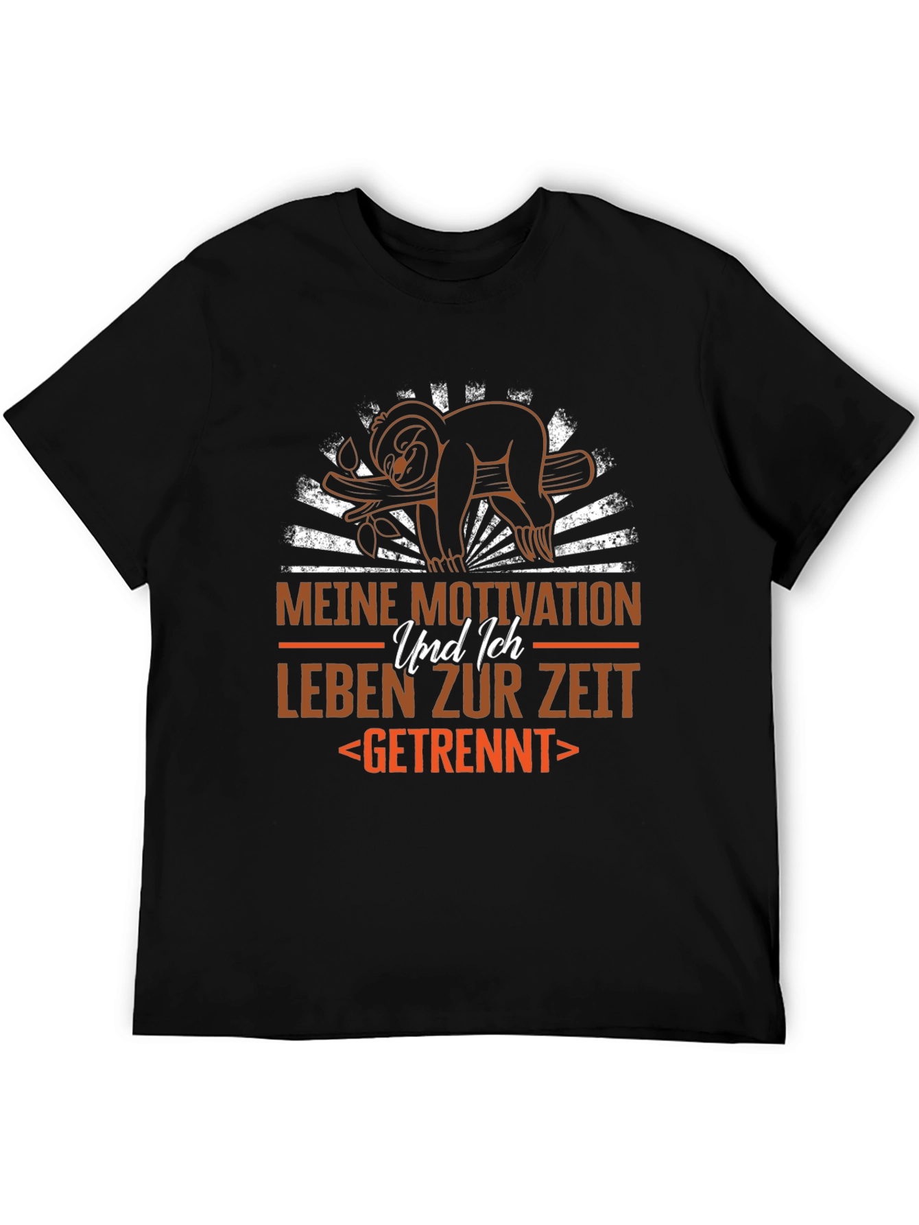 Black Funny Sloth T-Shirt: Meine Motivation view 5