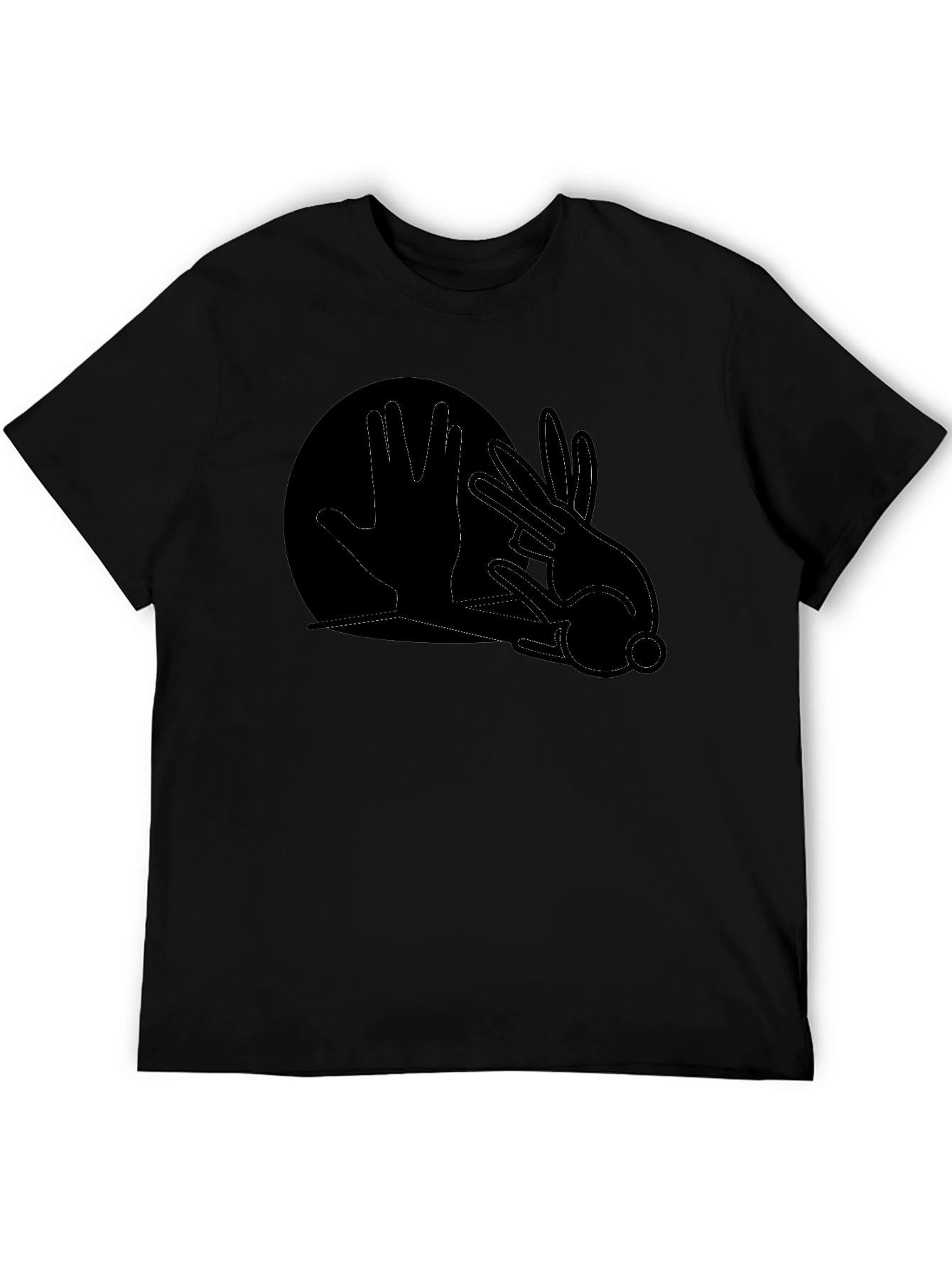 Black Shadow Hands T-Shirt - Rabbit Design view 5