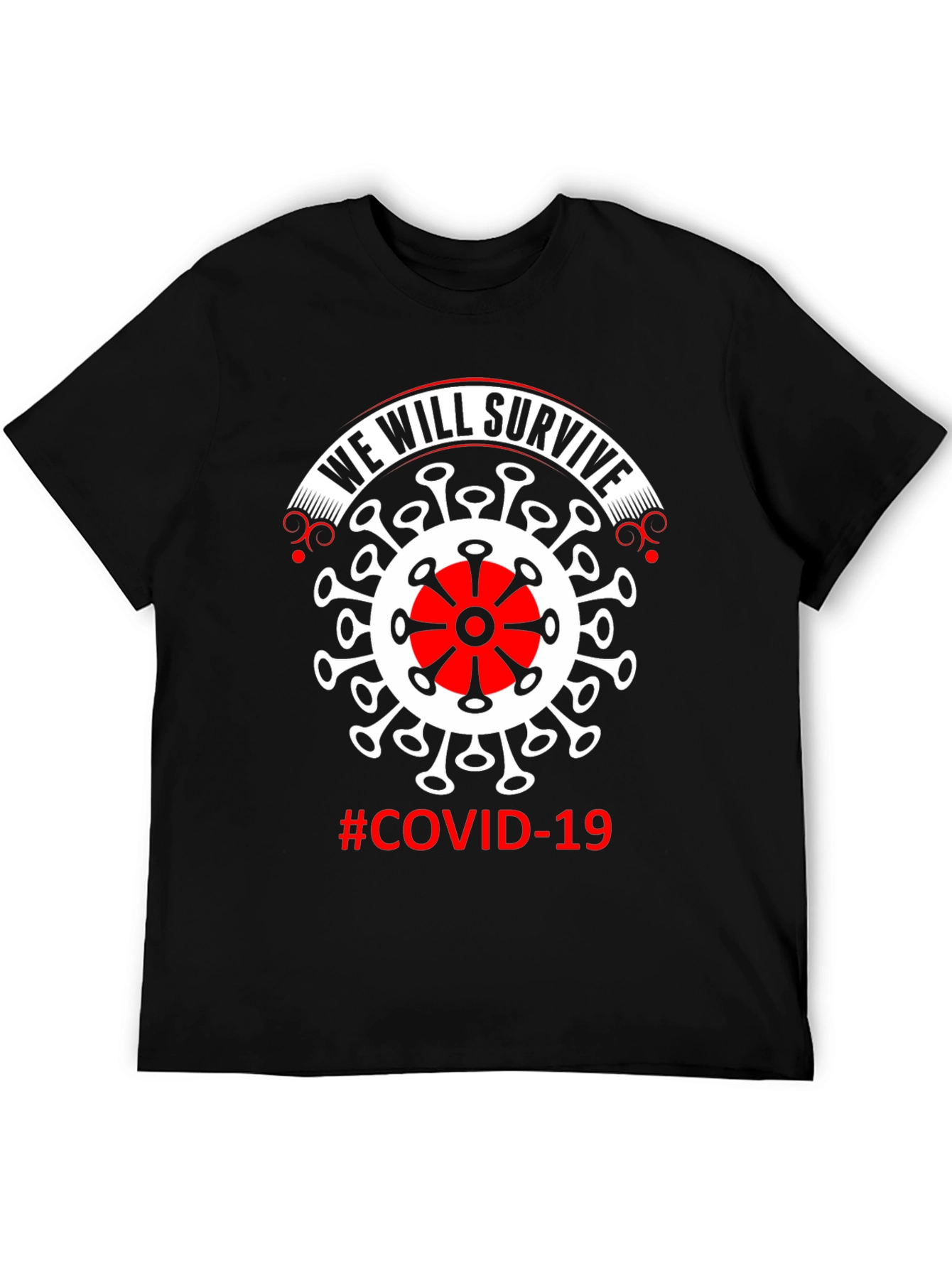 Black We Will Survive COVID-19 T-Shirt view 5