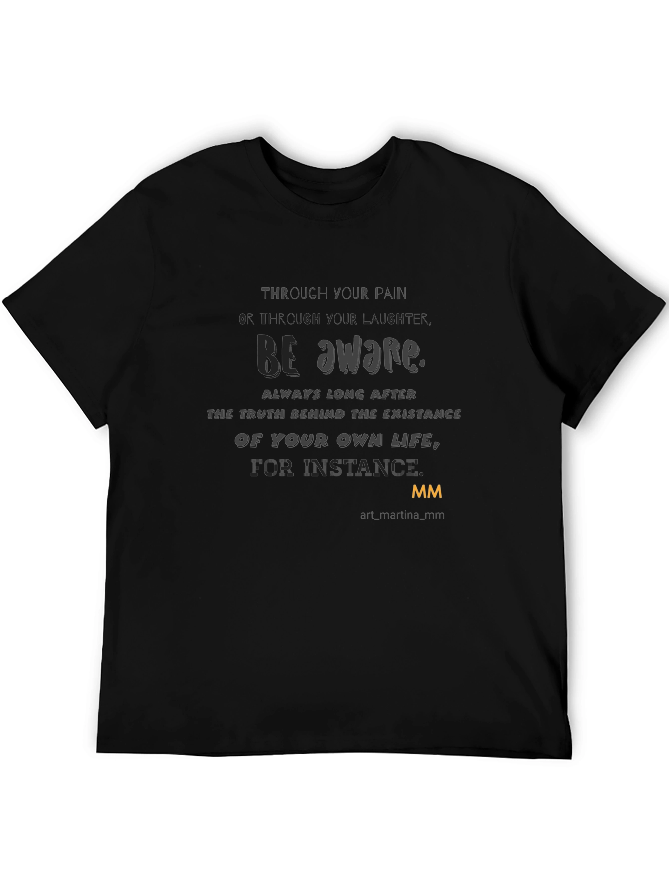 Black Be Aware Graphic Print T-Shirt view 5