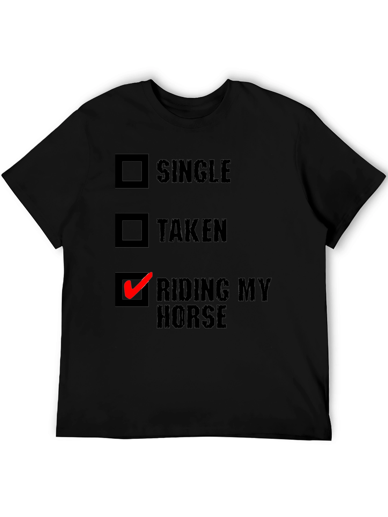 Black Riding My Horse T-Shirt - Novelty Equestrian Tee view 5